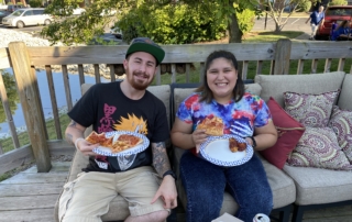 Lakeview Court Apartments - DJ Rock My World - Residents enjoying the food