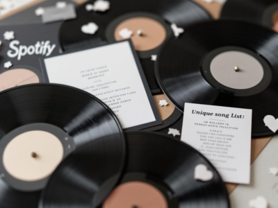 Vinyl records on a table DJ Rock My World